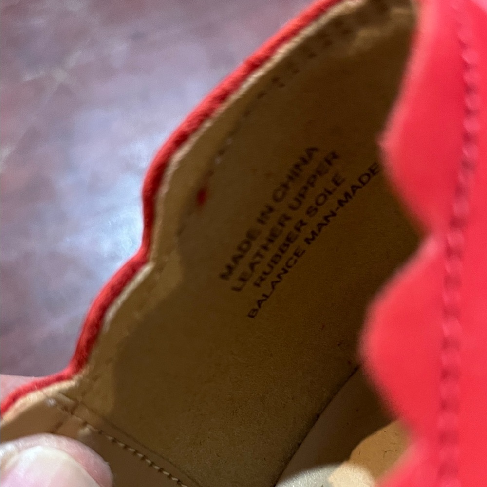 Vaneli Red Scalloped Flats - Picture 12 of 13